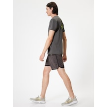 Koton Spor Şort Oversize Beli Bağcıklı Kısa Biyeli Antrasit 5wam40067nk Antrasit
