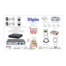 Dahua 2 Mp Full Hd 4 Kameralı Sesli Renkli Gece Görüşlü Full Hd Kamera Set 2 Bullet - 2 Dome