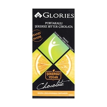 Glorıes Tablet Çikolata 100g Portakal Bitter - Şekersiz Vegan Belçika Çikolatası 8'li Avantaj Paketi