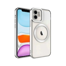 Apple Uyumlu iPhone 12 Kılıf Kross Magneticsafe Kapak Gümüş\
