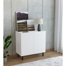 Modern Mdf Çok Amaçlı 80 Cm 2 Kapaklı Beyaz Konsol