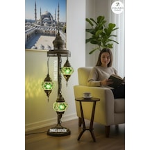 El Yapımı Otantik Mozaik Lambader 3 Lü Yeşil - 717820606 Diğer