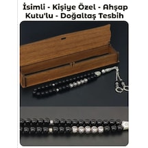 Tesbihsakarya Isimli - Kişiye Özel - Isme Özel - Parlak Oniks Doğaltaş Tesbih