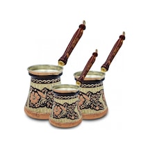 Bakır Cezve Özel İşlemeli Kahve 3'lü Set