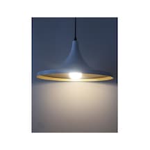 S Retro Beyaz Içi Sarı Metal Sarkıt 36 Cm Siyah
