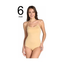 Tutku Kadın Karışık Renk 6'lı Paket İp Askılı Likralı Kancalı Çıtçıtlı Body Elf568t0148ccm6 001
