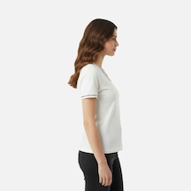 Ekru Fila Kadın T-shirt Portello Slim V-neck Faw1166.10010 Ekru