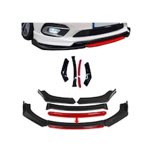 Ön Tampon Eki Universal Ön Lip Vw Transporter T5-t6-t7 Uyumlu Ön Karlık Siyah-kırmızı