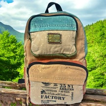 Kaliteli Tek Bölmeli Vintage Disayn Günlük Sırt Gezi Okul Seyahat Çantası Jannie Bag 27 Cm X 40 Cm Mavi