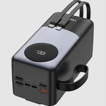 Venandin Opulix Pwb50a1 50.000 Mah Led Göstergeli 22.5w Hızlı Kendinden Kablolu Powerbank Siyah