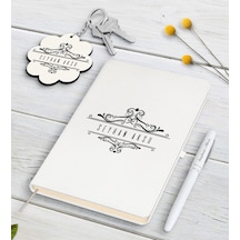 Kişiye Özel İsimli Beyaz Defter Kalem Ve Anahtarlık Seti-8