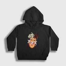 Presmono Unisex Çocuk Melting Xxxtentacion Kapüşonlu Sweatshirt Siyah