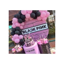 Black Pink Doğum Günü Pastel Siyah Pembe Balon Zinciri Seti Diğer