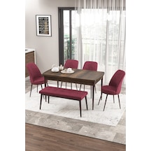 Barok Masa Sandalye Ve Bench Bordo