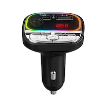 Hytech HY-XCB40 Çift USB 5V 3.1A Rainbow Işıklı Led Ekran TF Kartlı V5.0 Bluetooth Fm Transmitter