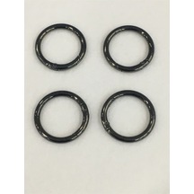 Karantuhafiye Çanta Halkası Yuvarlak Yaylı Klips 3 Cm 4 Lü Set Antrasit Antrasit