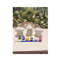 Mantar Mumluk Ve Kirpi Taş Boyama Obje Heykel Boyama - 905403159