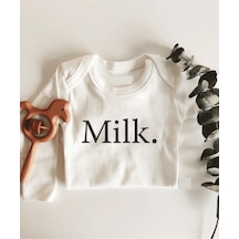 İmaj Tuğbababy Milk Uzun Kol Çıtçıtlı Organik Bebek Body Beyaz