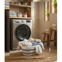 Katlanabilir Silikon Çamaşır Sepeti 25lt Polipropilen Beyaz 45 X 40 Tr Diğer