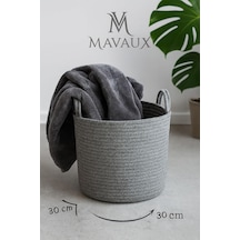 Mavaux Çok Amaçlı, 30cm-30cm Orta Boy, Yanları Saplı, Jüt, Hasır, Dokuma Sepet, Düzenleyici Organizer Gri 30 X 3 Diğer