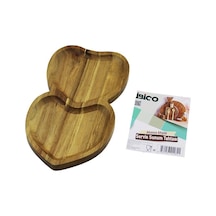 İbico İ22-282 Ahşap Servis Sunum Tepsi Ve Tahtası 25 X 14 X 1.4cm 2 Bölmeli Akasya Kalpli Diğer