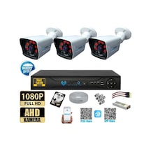 3 Kameralı-5mp Lensli 1080p Fullhd Kamera Seti - Su Gecirmez