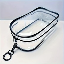 Elmpaly Siyah Renk, Fermuarlı Labubu Saklama Çantası, Toz Geçirmez Şeffaf Kutu siyah