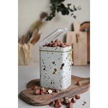 Ayrex Er043-9g Terrazzo Cream Desenli Dikdörtgen Metal Saklama Kabı 8x10 Cm Terrazzo Cream Diğer