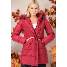 Z6745 Dewberry Bayan Kaban-düz Bordo-düz Bordo