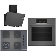 Bosch HBJ559EH6T - POH7C9P31O - DWK66PJ70T 3D Fry Tepsili Gri 3'lü 627 Ankastre Set