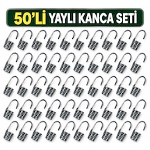 Bagaj Lastiği Yaylı Kanca Spiral Galvaniz Lastik Ucu Kancası 50'li Paket 50 Adet
