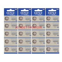 20 Adet Supex Extra Long Battery Cr2016 3v Blister Lityum Pil