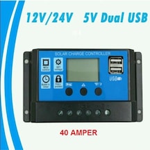 40A Solar Güneş Paneli Şarj Kontrol Cihazı Regülatörü 12 V-24 V (Tü