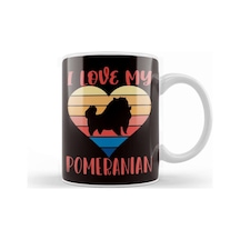 Retro Love Pomeranian Heart Pommy Pom German Spitz Puppy Pet Kupa Bardak Porselen Karışık