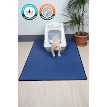 100x110 Cm Hücreli Kedi Kumu Paspası Kedi Matı Kedi Tuvalet Önü Paspası Lacivert