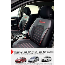 Premium Serisi Lüks Keten Oto Koltuk Kılıfı Peugeot 206-207-208-306-307-407- Uyumlu Siyah