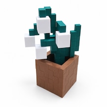 Piksel İnci Çiçeği Biblo - 3d Baskı, Minecraft Esintili Beyaz