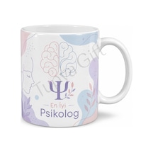 Psikolog Hediyesi Kişiye Özel Baskılı Kupa Bardak Psikologa Hediye Beyaz / Çok Renkli