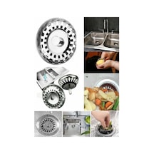 Çöpmak Paslanmaz Çelik Sifon Süzgeci 8 Cm Lavabo Evye Süzgeci Lavabo Gider Süzgeci Standart