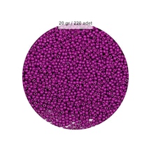 Fuşya Renk 4 Mm Yaklaşık 220 Adet/20 Gram Cam Boncuk Oya Yazma Bileklik Ve Kolye