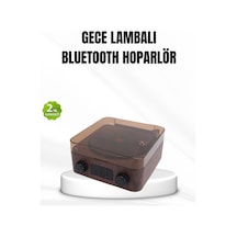 Bluetooth Hoparlörlü Gece Lambası Dijital Saat Ve Ambiyans Işığı Çok Amaçlı
