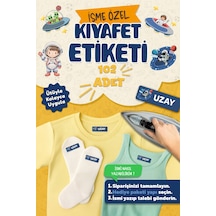 Kıyafet Etiketi - Okul Kıyafetlerine Kişiye Özel 30 Saniyede Kolay Uygulama Yıkanabilir - Uzay Beyaz