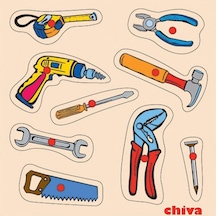 1001-Cs Chiva. Tamir Aletleri Ahşap  Puzzle