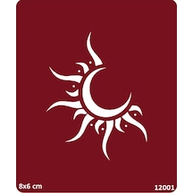 Airbrush Tattoo Ay Ve Güneş Yapışkanlı Stencil Süsleme Ve Boyama Kalıbı Şablon