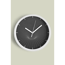 Olay Ufku Modern Duvar Saati - 30cm - Önü Camlı Beyaz Kasa - Sessiz Mekanizma Beyaz
