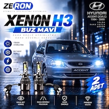 Hyundai Accent Xenon H3 Buz Mavi Led Far Ampulü 12v 2 Adet Yüksek Aydınlatma Kolay Montaj