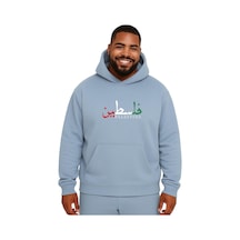 Benroma Filistin Baskılı Büyük Beden Unisex Sweatshırt Bebe Mavisi