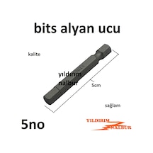 Bits Uç 5 No Alyan Matkap Ucu Alyan Şarjlı Matkap Alyan