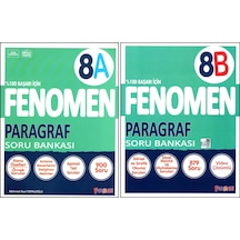 Fenomen 8. Sınıf Lgs Paragraf Soru Bankası A + B Kitabı 2 Kitap