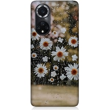 Huawei Nova 9 Uyumlu Yağmur Ve Papatyalar Desenli Silikon Kılıf